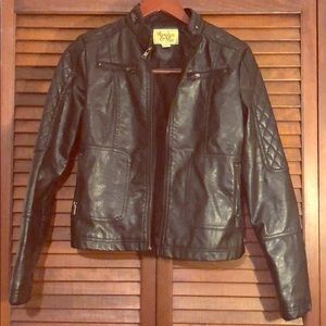 Black leather jacket (faux leather)